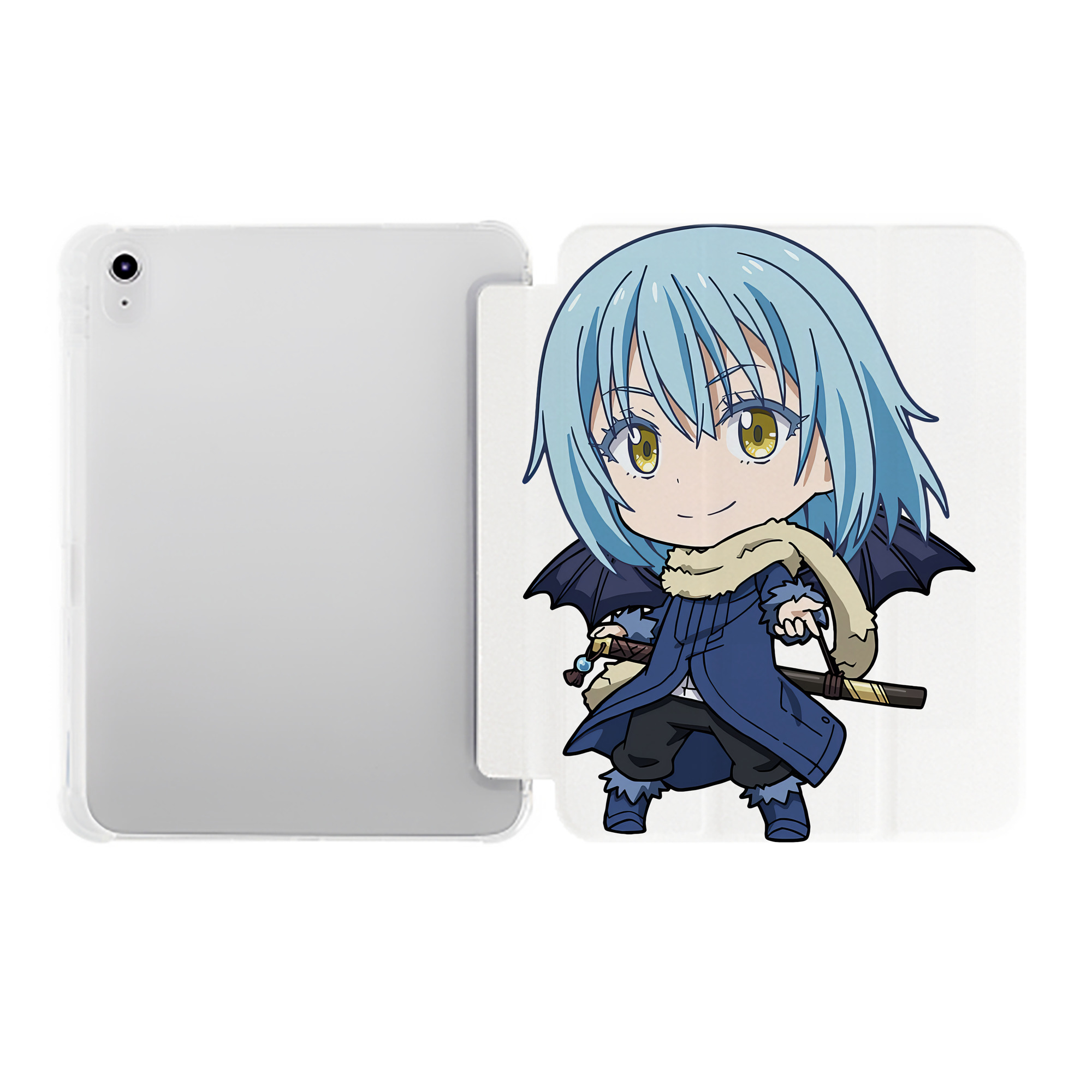 （画像用） 転スラ Regarding Reincarnated to Slime IPad ケース ペン収納付き 三つ折りスタンド PUレザー×シリコン 対応機種9.5/10.5/10.9インチ